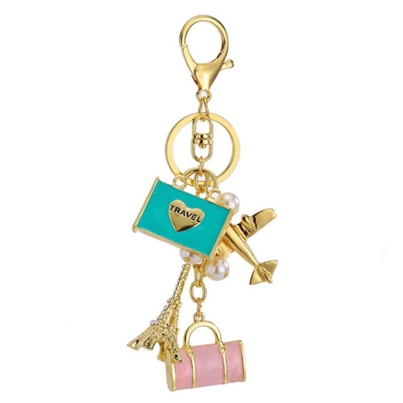 Accessories - Stunning Airplane Eiffel Tower Travel Bag Keychain Charm